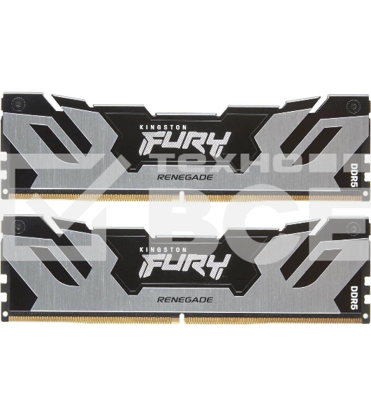 Оперативная память Kingston Fury Renegade, DDR5, 32GB (2x16GB), 8000MHz, CL38, с радиаторами, серебристый/черный