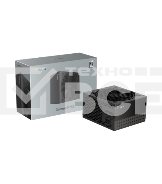 Блок питания 750W Ocypus Gamma P750 BK (ATX, 80+, APFC, 20+4 pin, 120mm fan, PCI-E 6+2Px4, 6xSATA) (Gamma-P750-W1HDBK024X-EU)