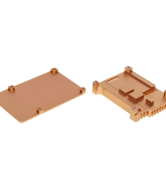 Корпус Qumo Aluminum case without fan, Raspberry Pi 4, gold(RS005)