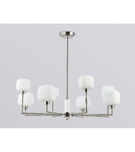 Люстра Ambrella light LH53003/8 SN/FR сатин никель/белый матовый G9*8 max 40W D830*680
