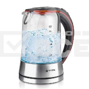 Чайник Vitek VT-7005(TR) Мощность 1850-2200 Вт. Максимальный объем 1,7 л. Корпус из нержавеющей стали.