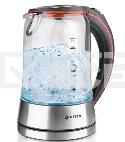 Чайник Vitek VT-7005(TR) Мощность 1850-2200 Вт. Максимальный объем 1,7 л. Корпус из нержавеющей стали.