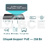 Коммутатор 24-port 10/100Mbps Unmanaged PoE+ Switch with 2 combo RJ-45/SFP uplink ports, metal case, rack mount, 24 802.3af/at compliant PoE+ ports, 2 gigabit combo RJ-45/SFP uplink ports, DIP switches for Extend mode, Isolation mode and Priority mode, up, фото13