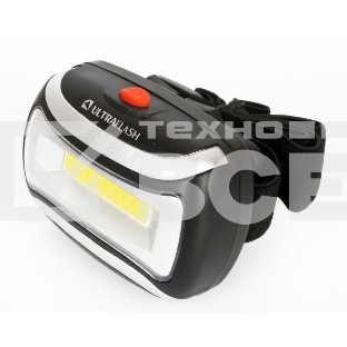 Фонарь налобный LED 5380 (3Вт COB LED 3 режима черн. пласт. пакет) Ultraflash 12870