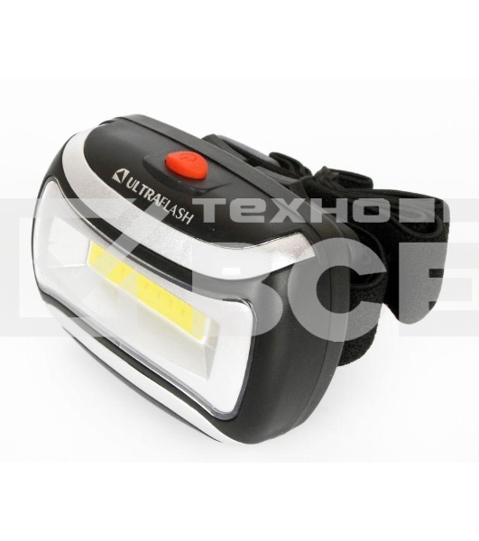 Фонарь налобный LED 5380 (3Вт COB LED 3 режима черн. пласт. пакет) Ultraflash 12870
