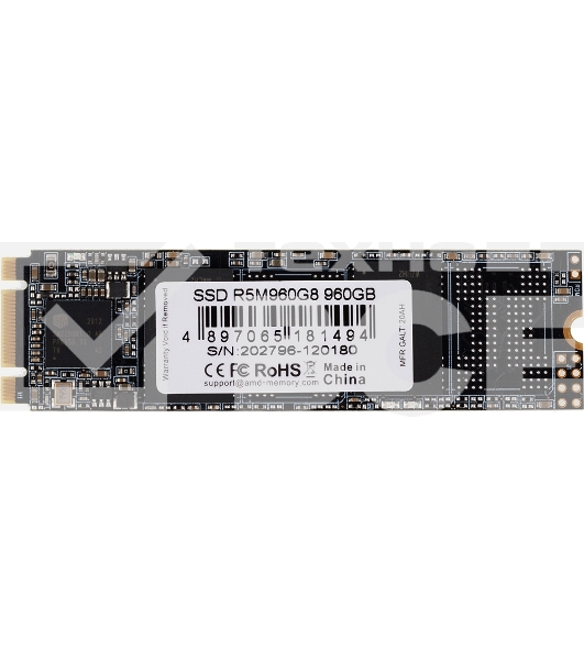 Накопитель SSD AMD Radeon R5M960G8, 960Gb, M.2 2280, SATA III, R/W 530/500