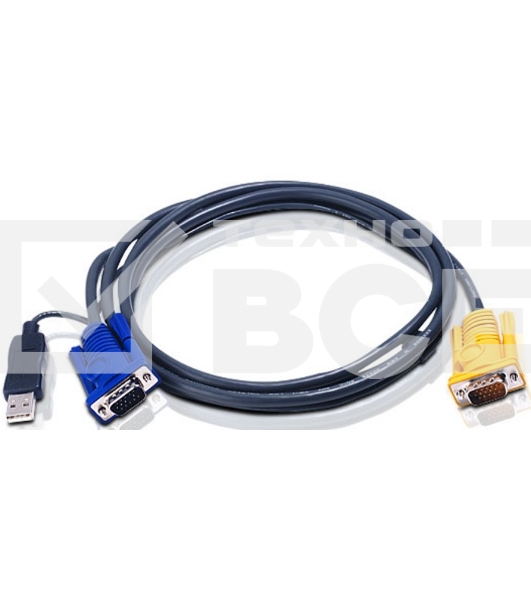 Переключатель ATEN 2L-5202UP Шнур, монитор+клавиатура+мышь Intelligent CABLE HD15M/USBAM 1.8M