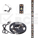 Лента светодиодная с USB-коннектором 5 В IP23 SMD 2835 60 LED/м 2 м белый (6500 K) LAMPER, фото 1