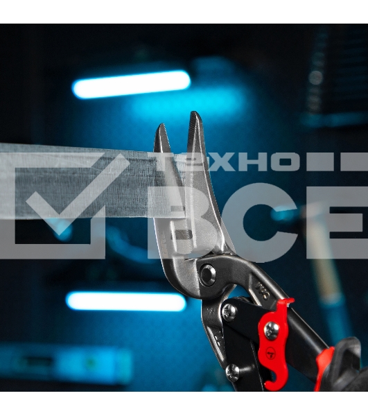 Ножницы по металлу Gross 78331 270 мм прямой и левый проходной резсталь-СrMo двухкомп. рук-ки