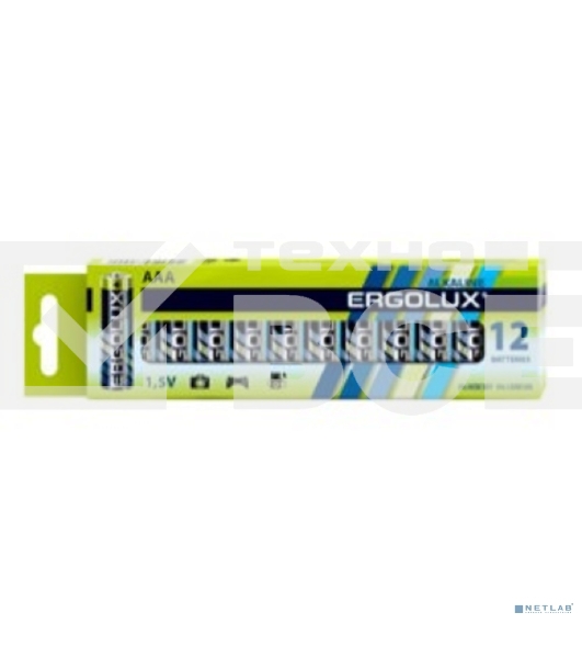 Батарея Ergolux Alkaline LR03 BP-12 AAA 1250mAh (12шт) коробка
