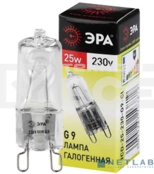 Лампа галогенная ЭРА G9-JCD-25-230V-Cl(100/1000/30000)