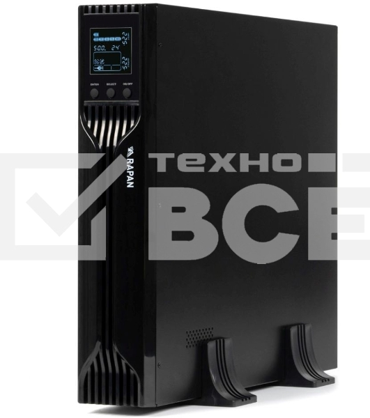 Источник бесперебойного питания Бастион RAPAN-UPS 2000-RACK-IN-4X9-E {Line-interactive, 2000ВА/1400Вт, USB, 8х C13, АКБ 2x 9Ah, подкл АКБ блоков} (8959)