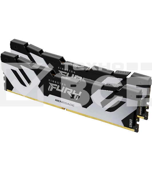 Оперативная память Kingston Fury Renegade, DDR5, 32GB (2x16GB), 8000MHz, CL38, с радиаторами, серебристый/черный