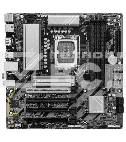 Материнская плата Gigabyte B860M DS3H WIFI6E, LGA1851, Intel B860, 4xDDR5, 4xSATA, 2xM.2, 1xPCIe 5.0 x16, 3xPCIe 4.0 x1, 2xDP, 1xHDMI, 1x2.5Gb LAN, Wi-Fi 6E, Bluetooth 5.3, 1xUSB-C 10Gbps, 2xUSB-A 10Gbps, 4xUSB-A 5Gbps, 7xUSB-A 2.0, 3x3.5 мм, 7.1, mATX
