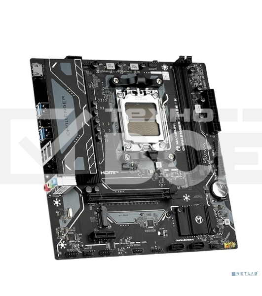 Материнская плата Maxsun Challenger B850M-K, AM5, AMD B850, 2xDDR5, 2xSATA, 1xM.2, 1xPCIe 5.0 x16, 1xPCIe 3.0 x1, 1xHDMI, 1x1Gb LAN, 4xUSB-A 5Gbps, 2xUSB-A 2.0, 2x3.5 мм, 5.1, mATX