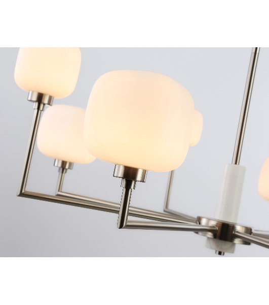 Люстра Ambrella light LH53003/8 SN/FR сатин никель/белый матовый G9*8 max 40W D830*680