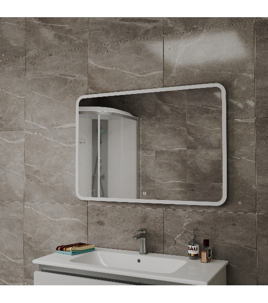 Зеркало Bau Stil 100х70, LED подсветка, сенсор, пластиковый защитный корпус