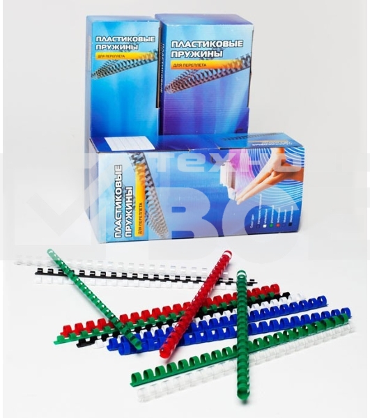 Пружины для переплета пластиковые Office Kit d=22мм 171-190лист A4 белый (50шт) BP2065