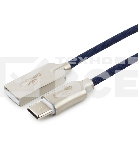 Кабель USB 2.0 Cablexpert CC-P-USBC02Bl-1M, AM/Type-C, серия Platinum, длина 1м, синий, блистер