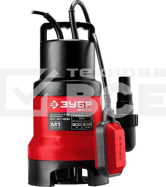 Насос ЗУБР НПГ-М1-900 мастер м1 погружной дренажный для грязной воды d частиц до 35мм 900Вт 230л/м