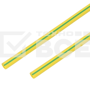 Термоусадочная трубка PROconnect 20/10 мм, желто-зеленая, упаковка 10 шт. по 1 м