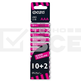 Элемент питания алкалиновый LR03 Super Alkaline SBL-10+2 (уп.12шт) ФАZА 2854612, 1.5 В