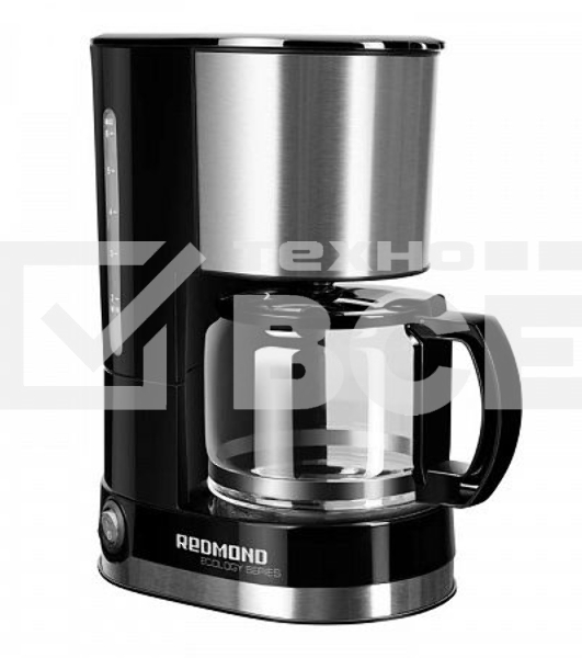 Кофеварка капельная Redmond RCM-M1507 черный/серебристый, исп. кофе - молотый, 0.6 л, 600 Вт