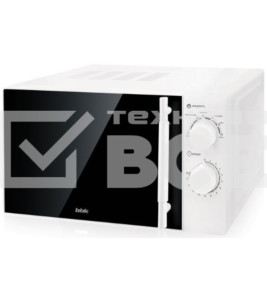Микроволновая печь BBK 20MWS-771M/WM белый, 20 л, 700 Вт, поворотный механизм