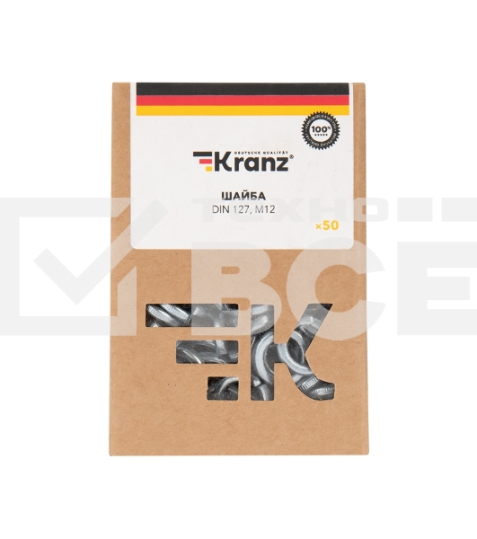 Шайба пружинная KRANZ DIN 127, M12, короб (50 шт./уп.)