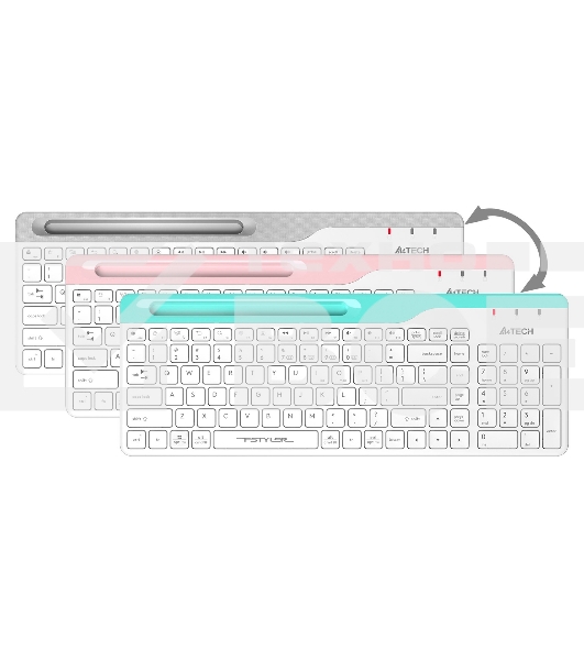 Клавиатура A4Tech Fstyler FBK25 беспроводная, USB, Bluetooth/Радиоканал, белый/серый