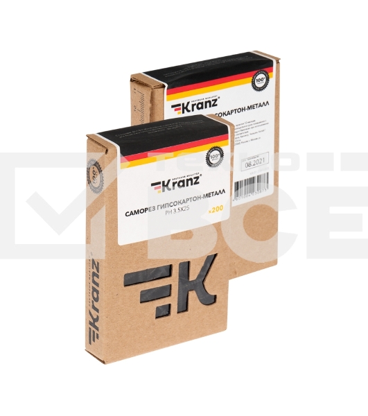 Саморез гипсокартон-металл KRANZ 3.5х25, упаковка поставщика