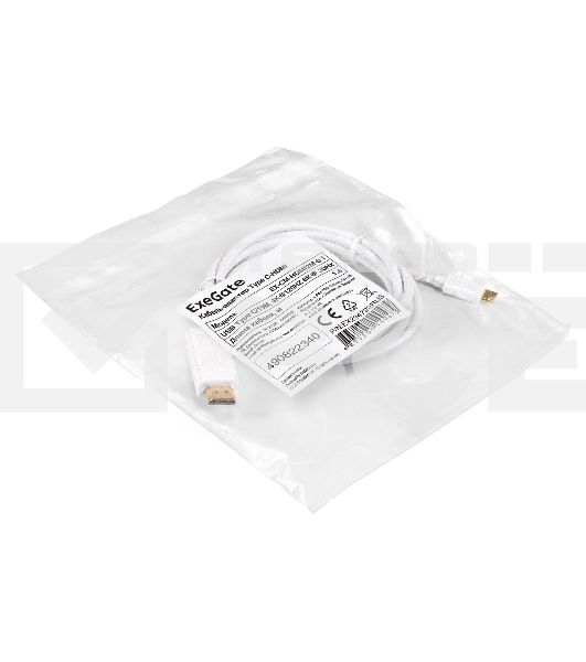Кабель-адаптер Type C-HDMI ExeGate EX-CM-HDMI2M-0.1 (USB Type C/19M, 4K@120HZ 8K@ 30Hz, 1,8м)