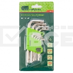 Набор ключей имбусовых Сибртех Tamper-Torx, 9 шт., TT10-TТ50, 45x, закаленные, короткие, никель, фото 1