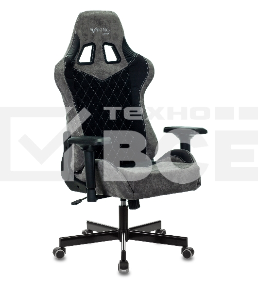 Кресло игровое Бюрократ VIKING 7 KNIGHT B FABRIC черный текстиль/эко.кожа крестовина металл/пластик