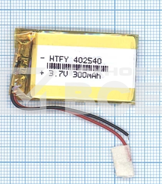 Аккумулятор Li-Pol (батарея) 4*25*40мм 2pin 3.7V/300mAh