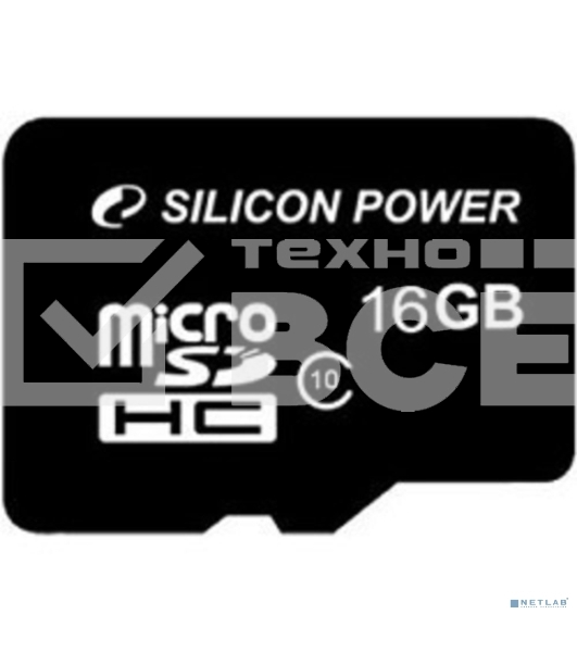 Флеш карта microSD 16Gb Class10 Silicon Power SP016GBSTH010V10 