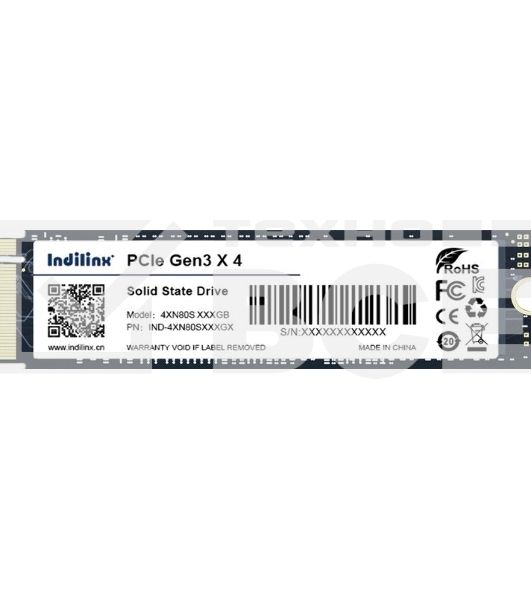 Накопитель SSD Indilinx IND-4XN80S, 1Tb, PCIe 3.0 x4, M.2 2280, NVMe, R/W 2300/1600