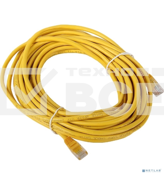 Патчкорд литой 'Aopen' UTP кат.5е 10м желтый 