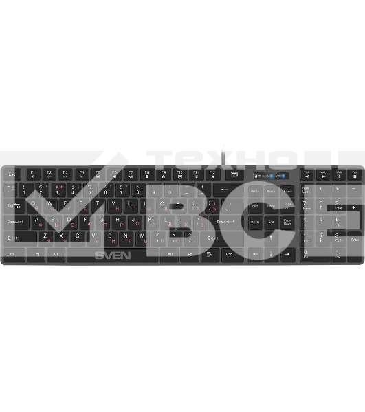 Клавиатура проводная SVEN KB-E5000 серый металлик (slim, 109 кл., USB)