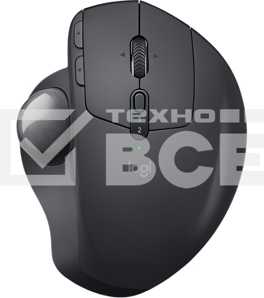 Трекбол беспроводной Logitech MX Ergo графитовый, 2048 dpi, радиоканал, Bluetooth, USB, кнопки - 8