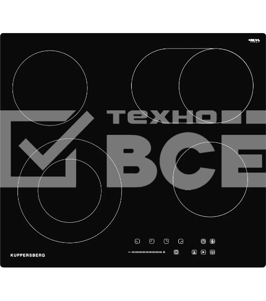 Встраиваемая варочная панель Kuppersberg ECS 627 60 см, электрическая, 4 конфорки, черный цвет