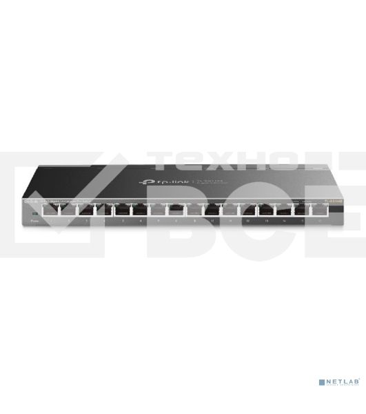 Сетевой коммутатор TP-Link 16-Port Gigabit Easy Smart Switch, 16 Gigabit RJ45 Ports, Desktop Steel Case, MTU/Port/Tag-based VLAN, QoS, IGMP Snooping, Web/Utility Management