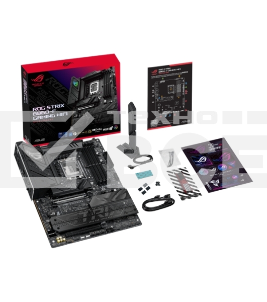 Материнская плата ASUS ROG STRIX B860-F GAMING WIFI, LGA 1851, Intel B860, 4xDDR5, 4xSATA, 4xM.2, 1xPCIe 5.0 x16, 1xPCIe 4.0 x16, 1xDP, 1xHDMI, 1x 2.5Gb LAN, 1xUSB 20Gbps, 1xUSB 10Gbps, 6xUSB-A 5Gbps, 2xUSB 2.0, 3x3.5 мм, 7.1, ATX