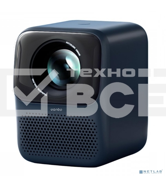 Проектор Wanbo Projector T2 Max синий (LCD, 1920x1080, 450Lm, 1.2:1, 3000:1, Smart TV, Android 9.0, 1+16Gb, HDMI, USB, Wi-Fi, BT)