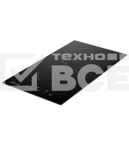 Варочная панель Monsher, High-Tech, Hi-Light, 30 см, 2 конфорки, 9 уровней мощности, сенсорное управление, автоматическое отключение, индикация остаточного тепла, таймер, черный