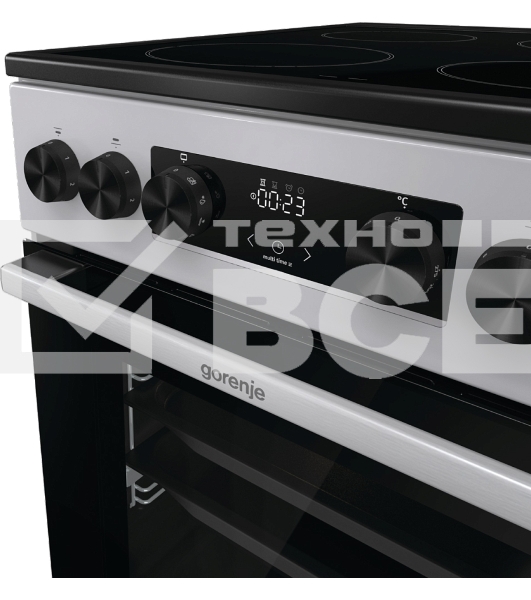 Плита электрическая Gorenje GEC5C41SG серый, конфорок 4 электрических, духовка 70 л, 50 см x 85 см x 59.4 см (без крышки)