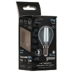 Лампа светодиодная филаментная Gauss Filament 11Вт цок.: E14 шар 220B 4100K св. свеч. белый нейт. (упак.: 10 шт), фото9
