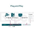 Коммутатор 24-port 10/100Mbps Unmanaged PoE+ Switch with 2 combo RJ-45/SFP uplink ports, metal case, rack mount, 24 802.3af/at compliant PoE+ ports, 2 gigabit combo RJ-45/SFP uplink ports, DIP switches for Extend mode, Isolation mode and Priority mode, up, фото12
