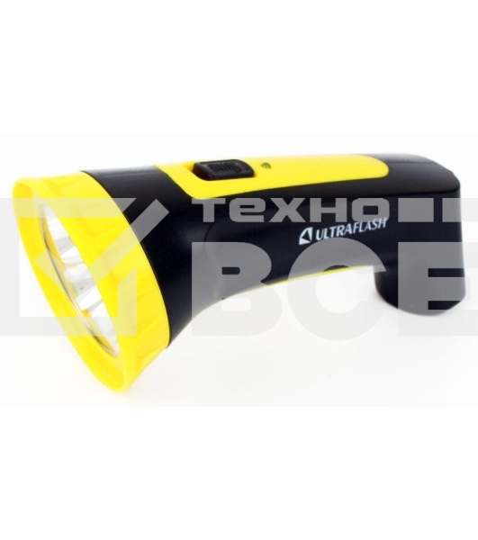Фонарь LED 3804M (аккум. 220В черный/жел. 4 LED SLA пласт. коробка) Ultraflash 12867