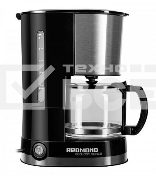 Кофеварка капельная Redmond RCM-M1507 черный/серебристый, исп. кофе - молотый, 0.6 л, 600 Вт